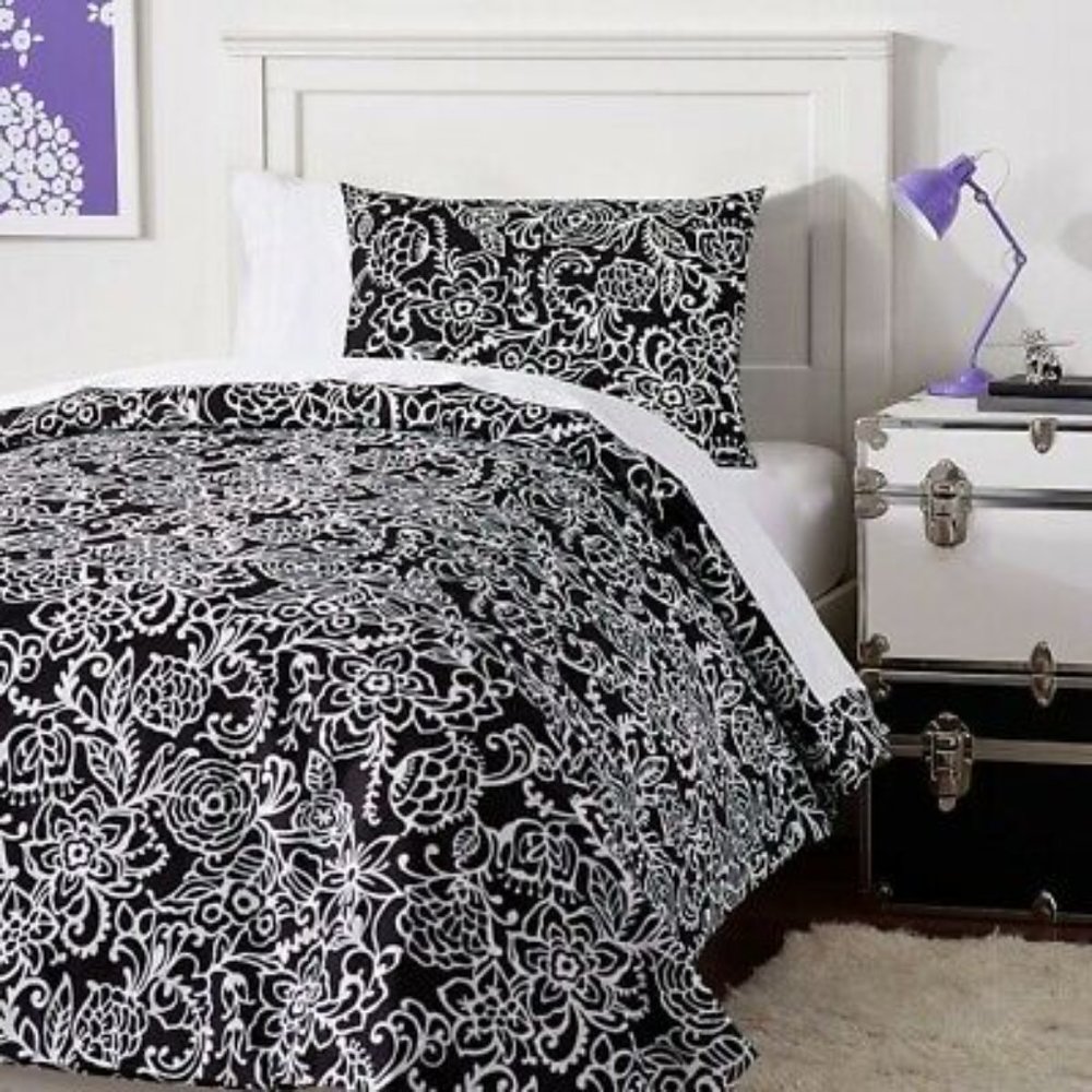 PB Teen Black and White Duvet Cover, Twin/Twin XL